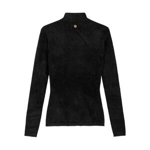 VERSACE high-neck black embellished fuzzy sweater Small S